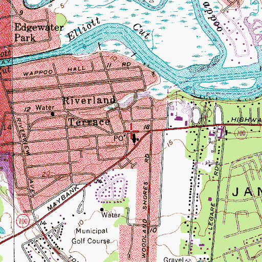 Topographic Map of Riverland Terrace, SC