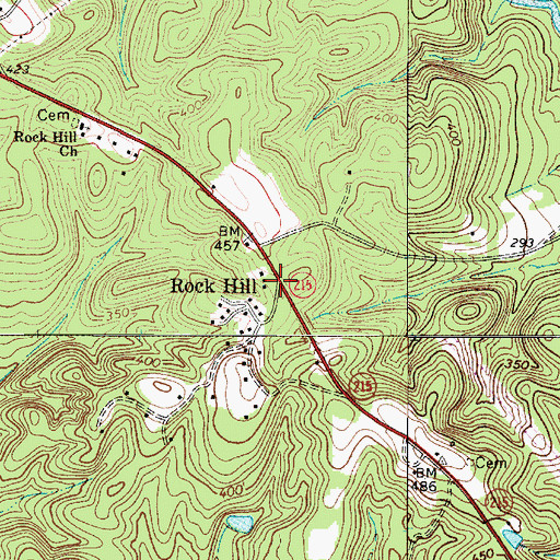 Topographic Map of Rock Hill, SC