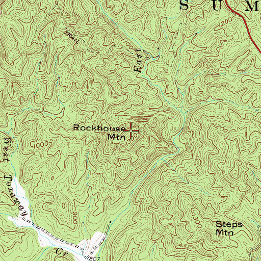 Topographic Map of Rockhouse Mountain, SC