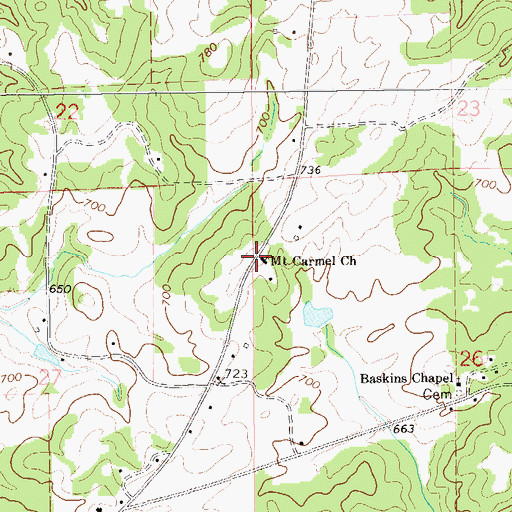 Topographic Map of Mount Carmel Church, AL
