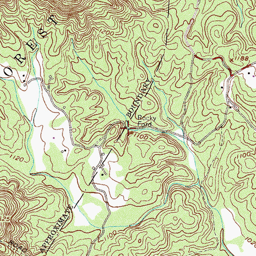Topographic Map of Rocky Ford, SC