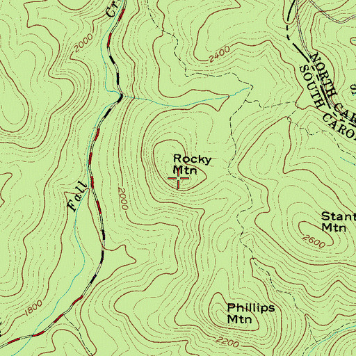 Topographic Map of Rocky Mountain, SC