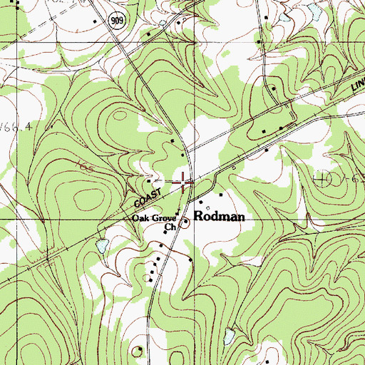 Topographic Map of Rodman, SC