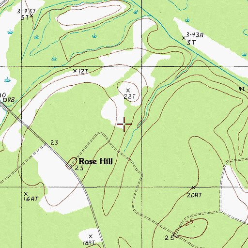 Topographic Map of Rose Hill, SC