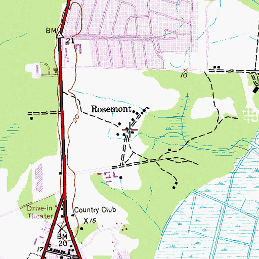 Topographic Map of Rosemont, SC