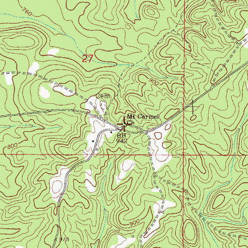 Topographic Map of Mount Carmel Church, AL