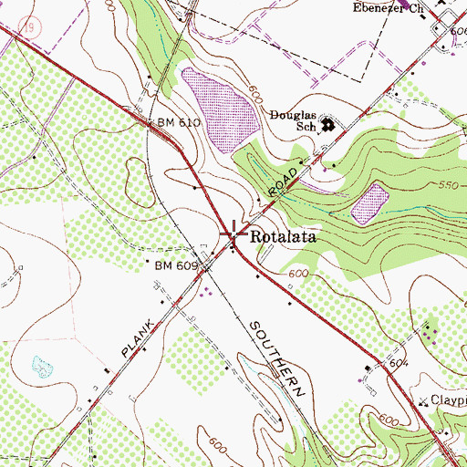 Topographic Map of Rotalata, SC