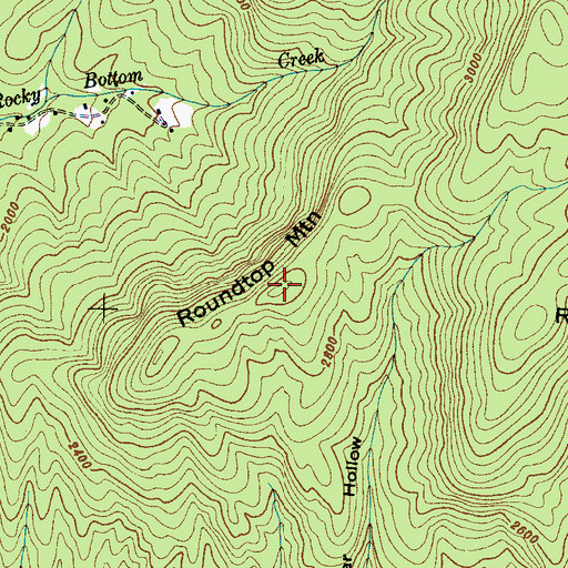 Topographic Map of Roundtop Mountain, SC