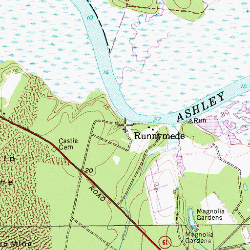 Topographic Map of Runnymede, SC