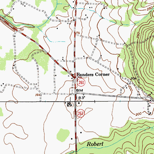 Topographic Map of Sanders Corner, SC