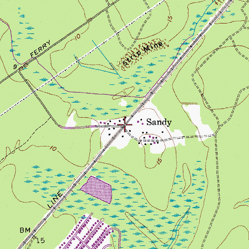 Topographic Map of Sandy, SC