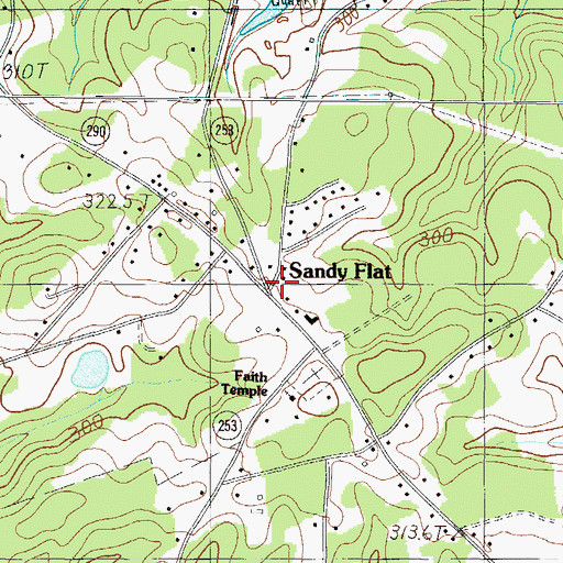 Topographic Map of Sandy Flat, SC