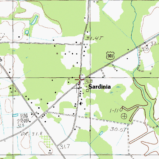 Topographic Map of Sardinia, SC