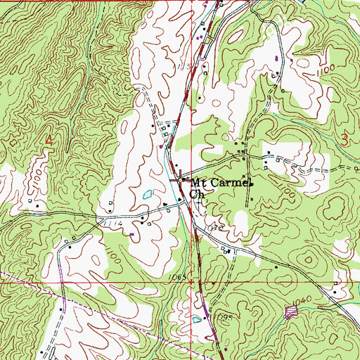 Topographic Map of Mount Carmel Church, AL