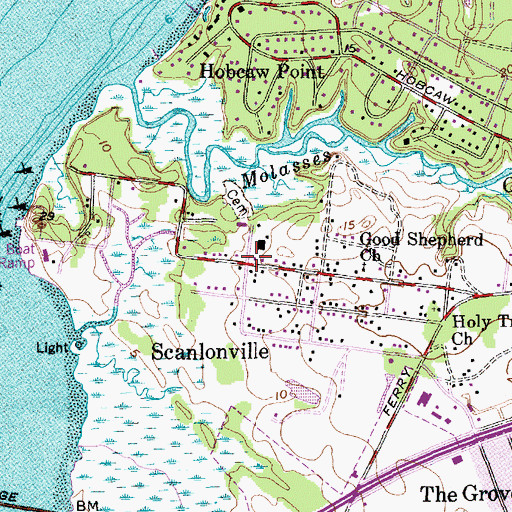 Topographic Map of Scanlonville, SC