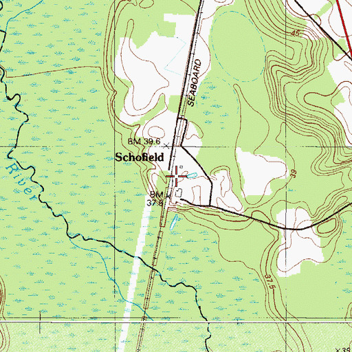 Topographic Map of Schofield, SC