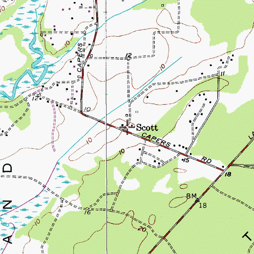 Topographic Map of Scott, SC