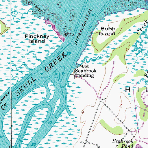 Topographic Map of Seabrook Landing, SC