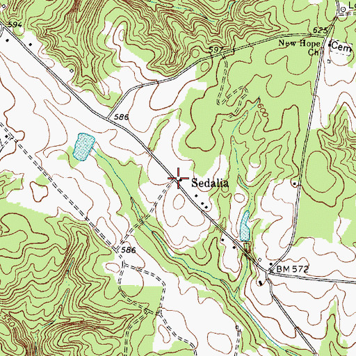 Topographic Map of Sedalia, SC