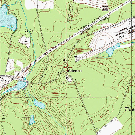 Topographic Map of Seivern, SC