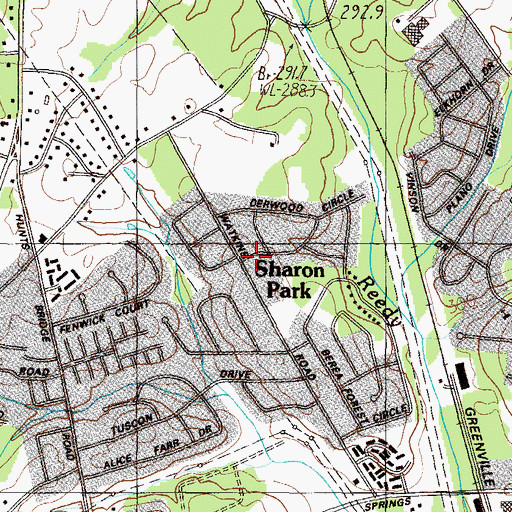 Topographic Map of Sharon Park, SC