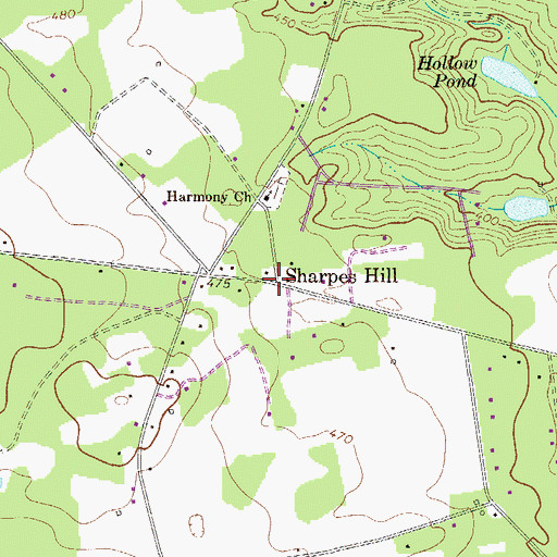 Topographic Map of Sharpes Hill, SC