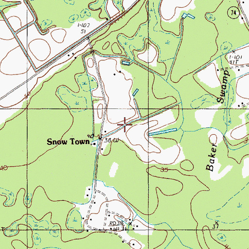 Topographic Map of Snow Town, SC