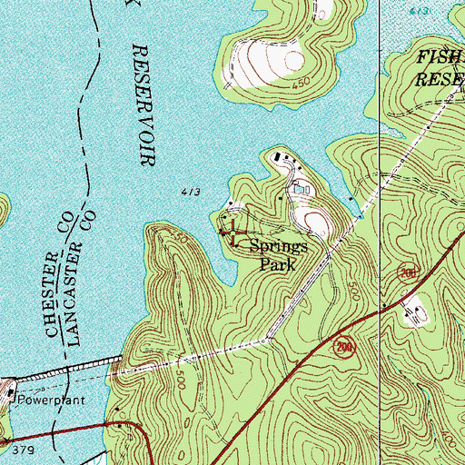 Topographic Map of Springs Park, SC