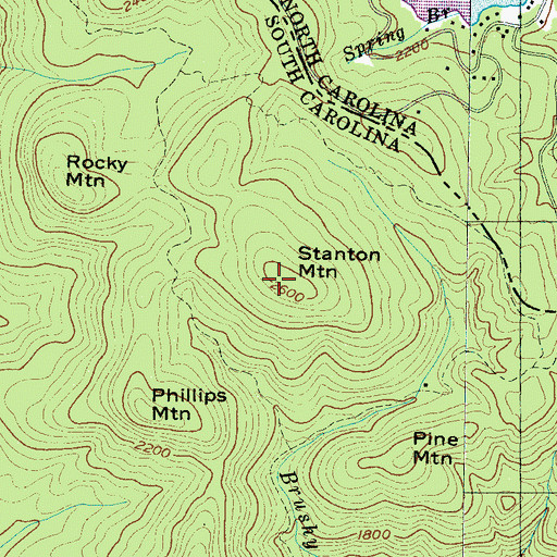 Topographic Map of Stanton Mountain, SC