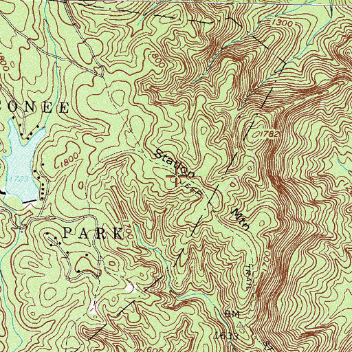 Topographic Map of Oconee Mountain, SC