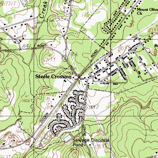 Topographic Map of Steele Crossing, SC