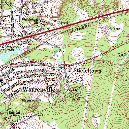 Topographic Map of Stiefeltown, SC