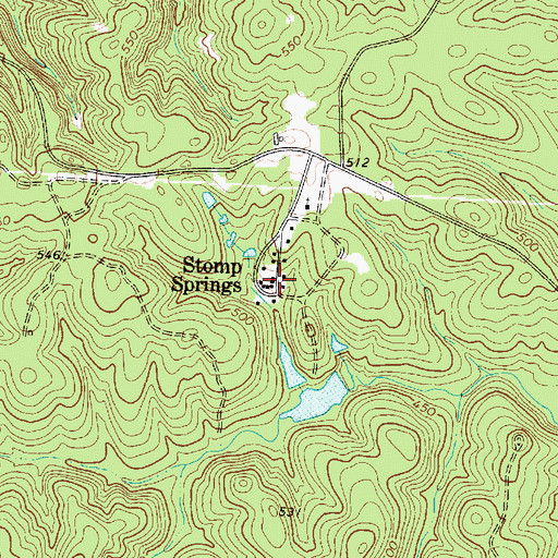 Topographic Map of Stomp Springs, SC