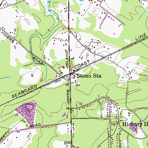 Topographic Map of Stono Station, SC