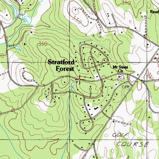 Topographic Map of Stratford Forest, SC