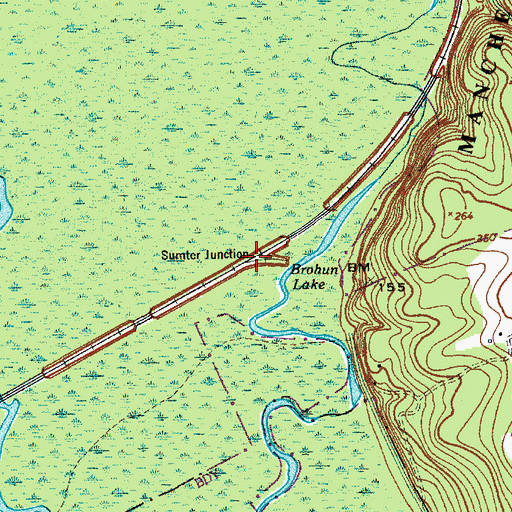 Topographic Map of Sumter Junction, SC