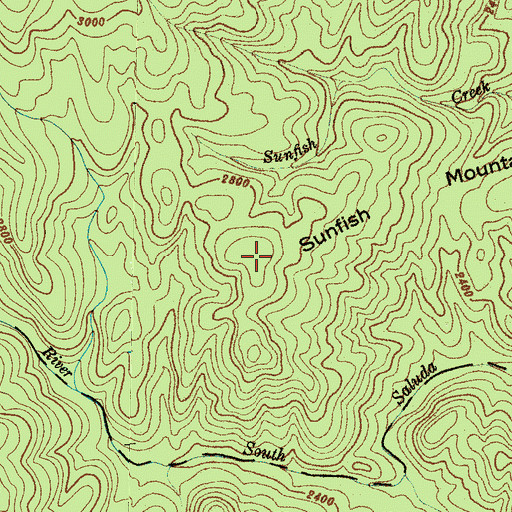 Topographic Map of Sunfish Mountain, SC