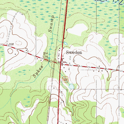 Topographic Map of Sweden, SC