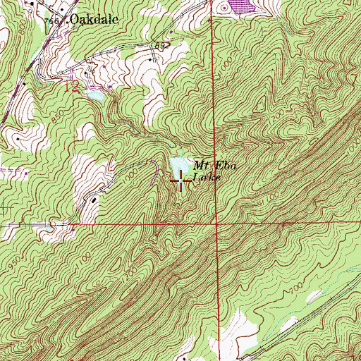 Topographic Map of Mount Eba Lake, AL