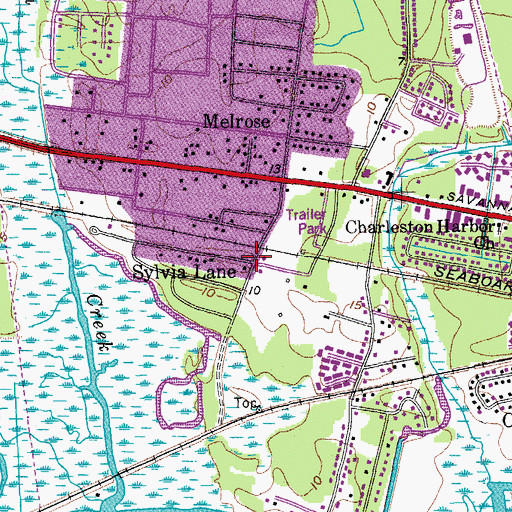 Topographic Map of Sylvia Lane, SC