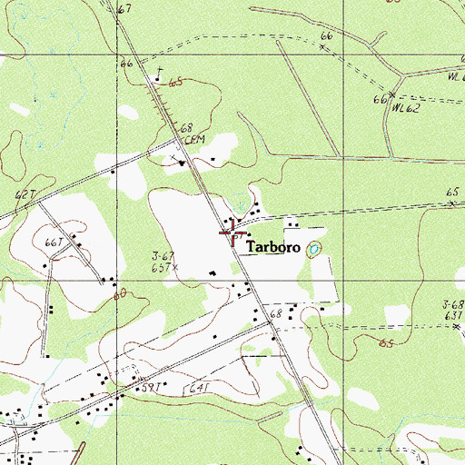 Topographic Map of Tarboro, SC