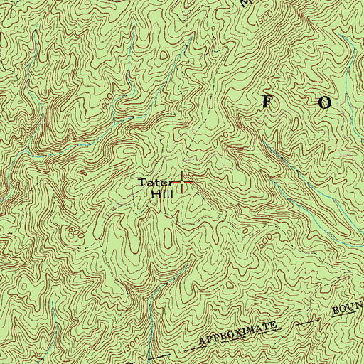Topographic Map of Tater Hill, SC