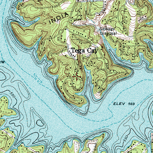 Topographic Map of Tega Cay, SC
