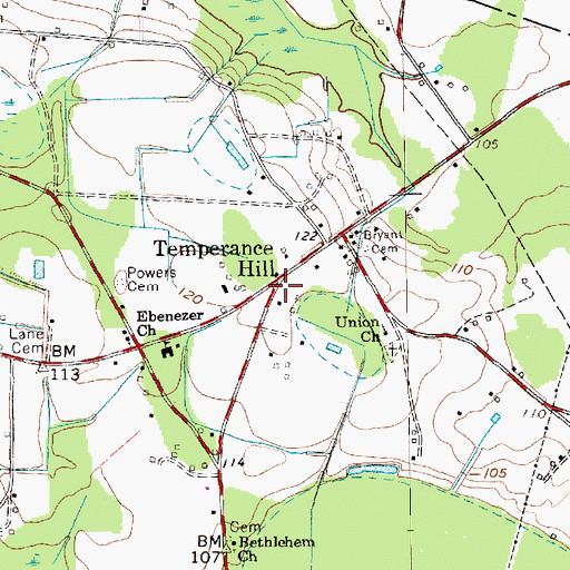 Topographic Map of Temperance Hill, SC