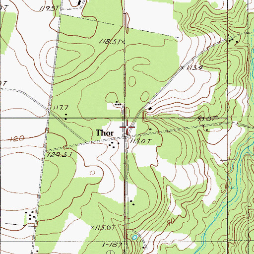 Topographic Map of Thor, SC