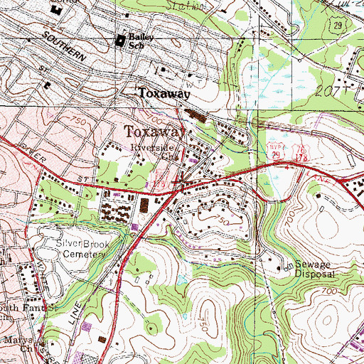 Topographic Map of Toxaway, SC