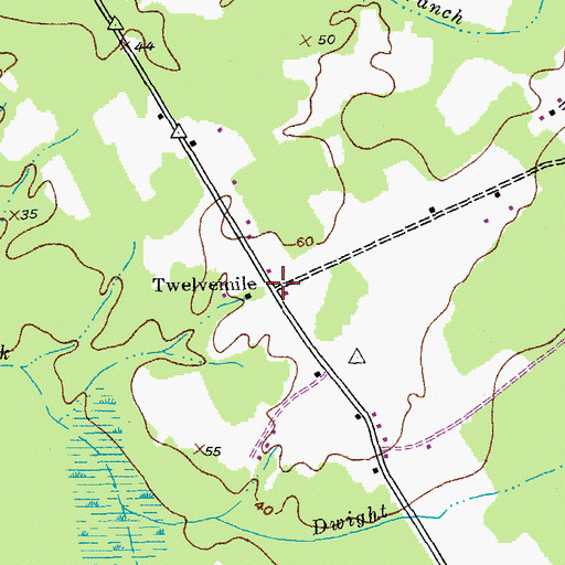 Topographic Map of Twelvemile, SC