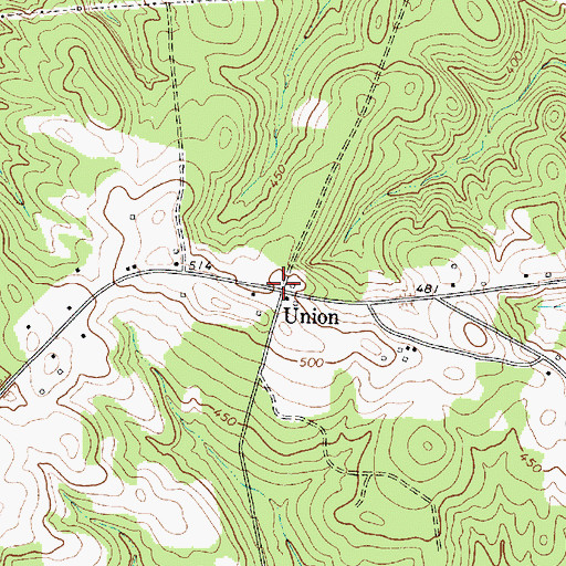 Topographic Map of Union, SC