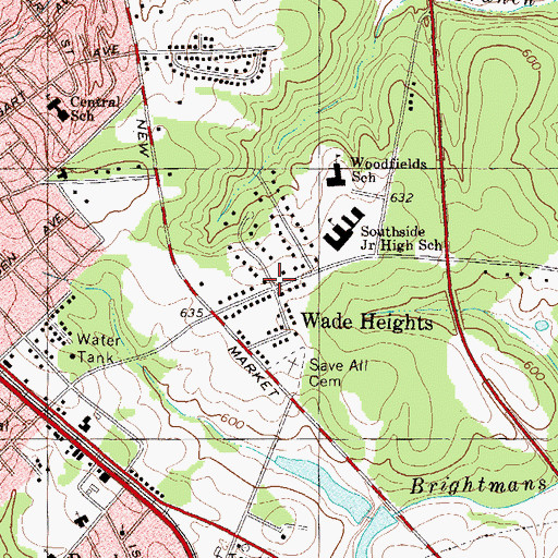 Topographic Map of Wade Heights, SC