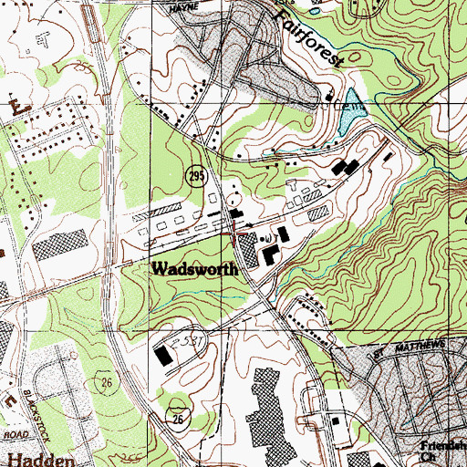 Topographic Map of Wadsworth, SC